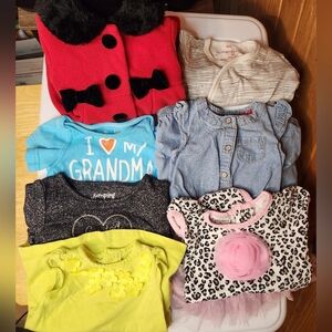 Bundle of 7 coats/shirts/onesies for 3 month baby girl